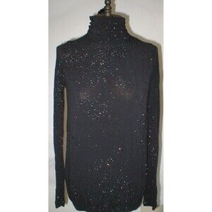 New Womens Designer Italy Adele Fado Embellished Sweater Top NWT 1 XS Wool Black
